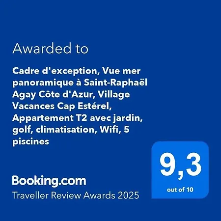 Διαμέρισμα Dans Un Cadre D'exception, Vue Panoramique A Agay Cote D'azur, Village Cap Esterel, 2 Chambres, Avec Jardin, Golf, Climatisation, Wifi, 5 Piscines Saint-Raphaël